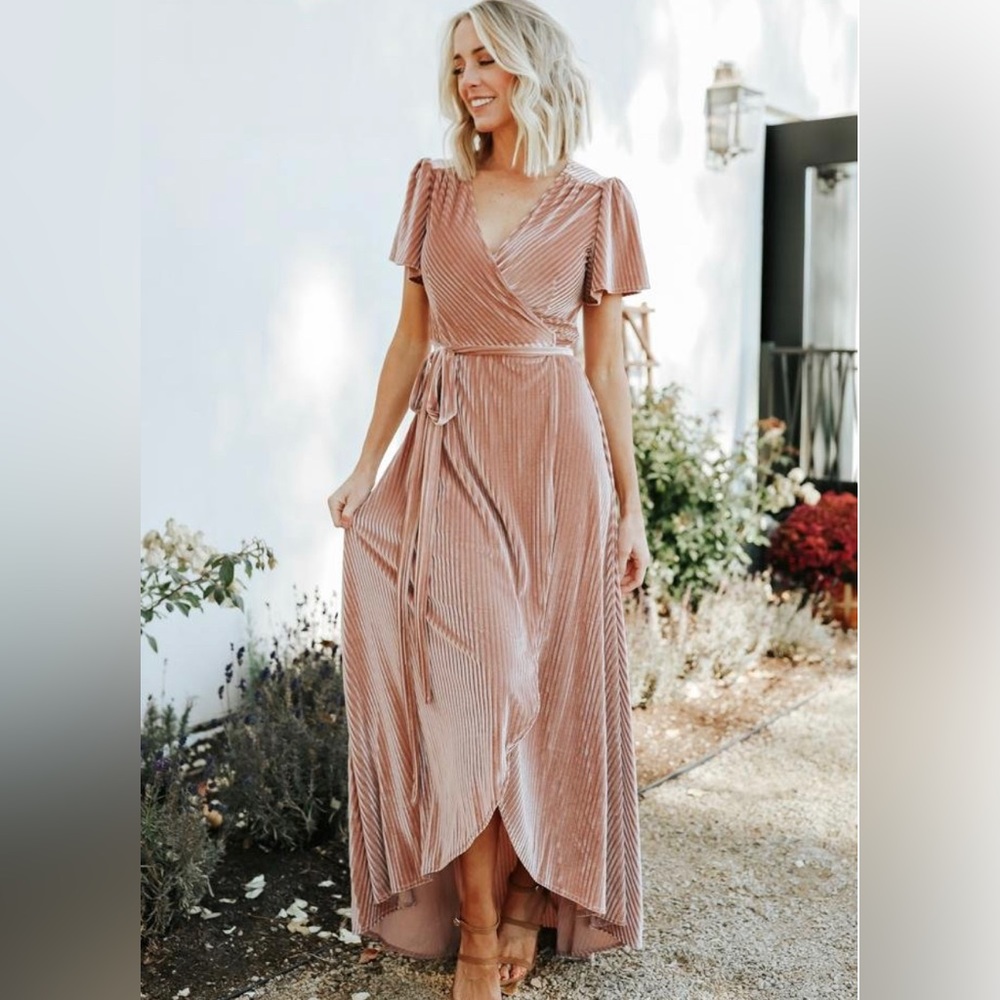 Balticborn: Andi Ribbed Velvet Wrap Dress Size Small